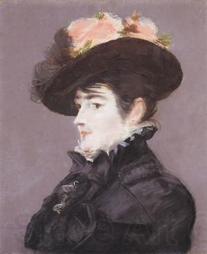Edouard Manet Portrait de Jeanne Martin au Chapeau orne d'une Rose Germany oil painting art
